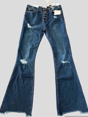 NWT William Rast High Rise Flawless Flare Distressed Jeans Womens Size 29